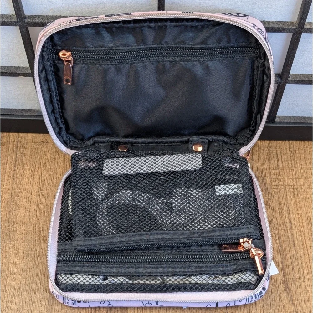 Tartan + Twine Pink Paris Eiffel Tower Tech Organizer Travel Case Rose Gold NEW